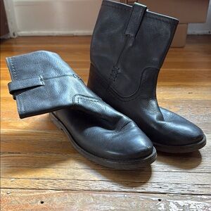 Black Leather Ankle Boots